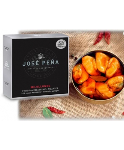 Mejillones fritos en escabeche picantes, 7/10 piezas Premium